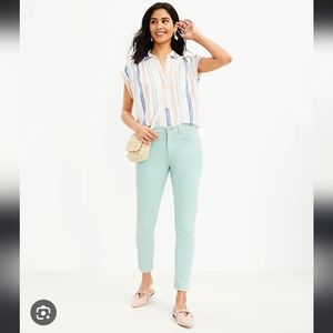 NWT Ann Taylor Loft Tall Womens Mint Green Jeans skinny